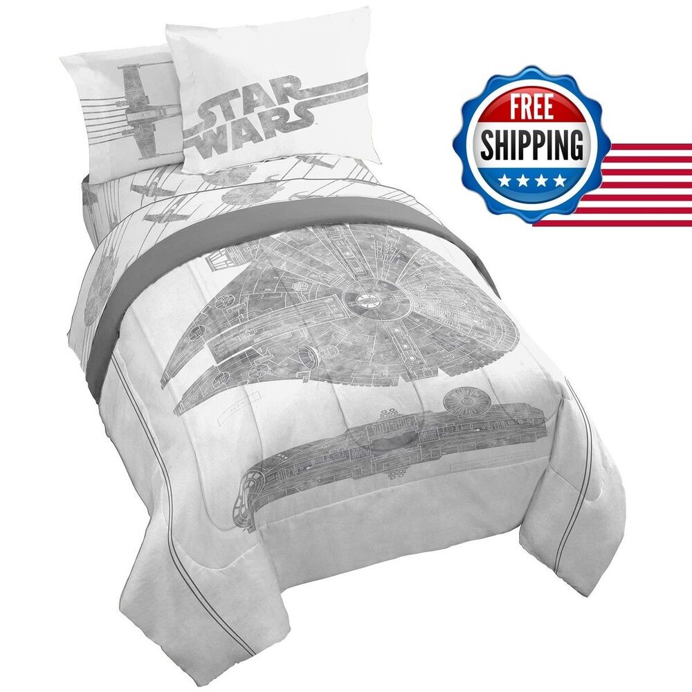 Star Wars Twin Comforter Set 5 Piece - White